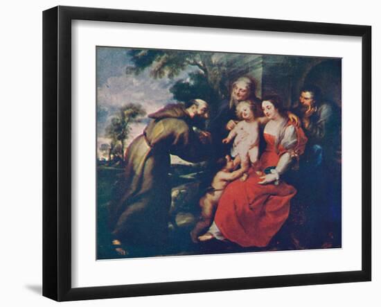 The Holy Family with Saints Francis and Anne and the Infant Saint John the Baptist', c1630-Peter Paul Rubens-Framed Giclee Print