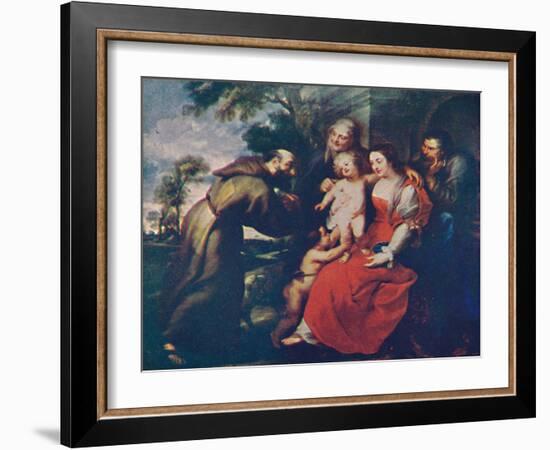 The Holy Family with Saints Francis and Anne and the Infant Saint John the Baptist', c1630-Peter Paul Rubens-Framed Giclee Print