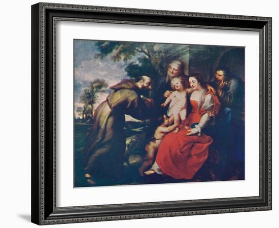 The Holy Family with Saints Francis and Anne and the Infant Saint John the Baptist', c1630-Peter Paul Rubens-Framed Giclee Print