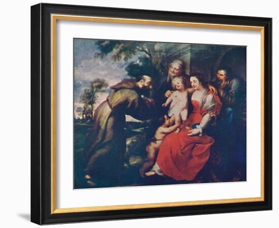 The Holy Family with Saints Francis and Anne and the Infant Saint John the Baptist', c1630-Peter Paul Rubens-Framed Giclee Print