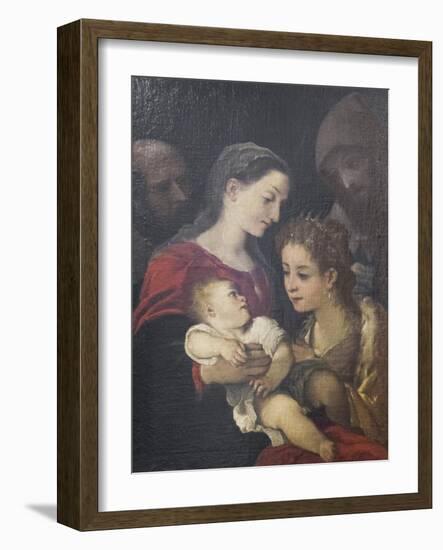 The Holy Family with Saints Francis and Catherine of Alexandria, C.1589-92-Lodovico Carracci-Framed Giclee Print