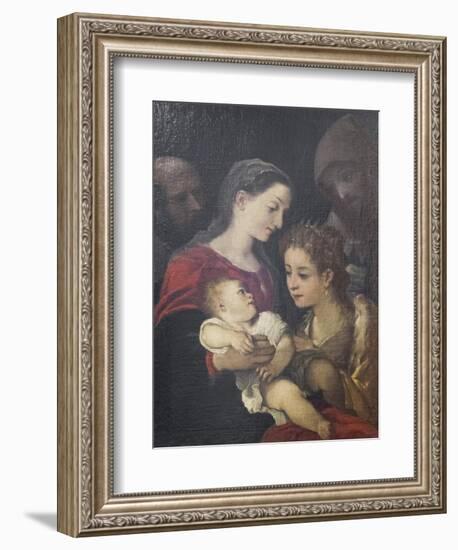 The Holy Family with Saints Francis and Catherine of Alexandria, C.1589-92-Lodovico Carracci-Framed Giclee Print