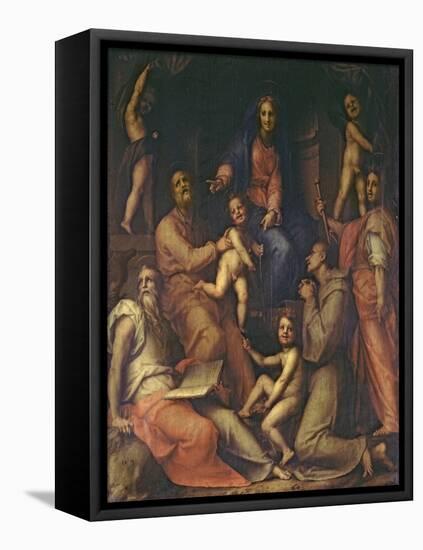 The Holy Family with Saints-Jacopo da Carucci Pontormo-Framed Premier Image Canvas