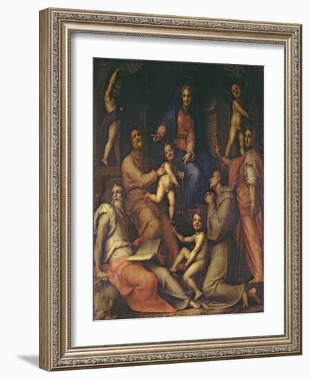 The Holy Family with Saints-Jacopo da Carucci Pontormo-Framed Giclee Print