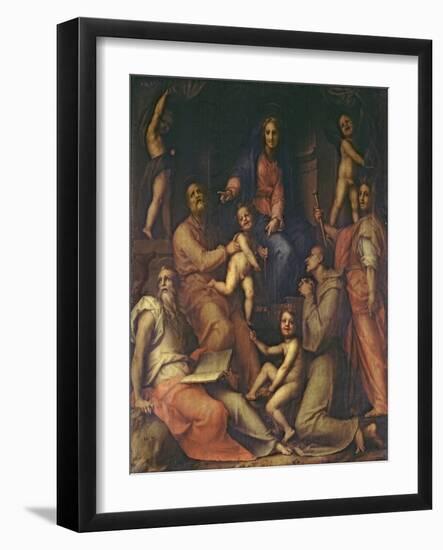 The Holy Family with Saints-Jacopo da Carucci Pontormo-Framed Giclee Print