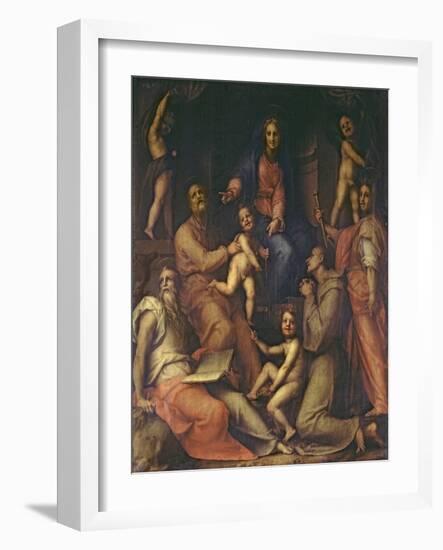 The Holy Family with Saints-Jacopo da Carucci Pontormo-Framed Giclee Print