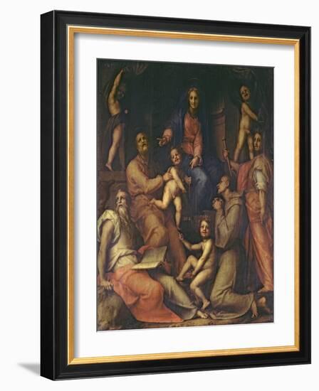 The Holy Family with Saints-Jacopo da Carucci Pontormo-Framed Giclee Print