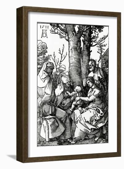 The Holy Family with St. Anne and St. Joachim, 1511 (Woodcut)-Albrecht Dürer-Framed Giclee Print