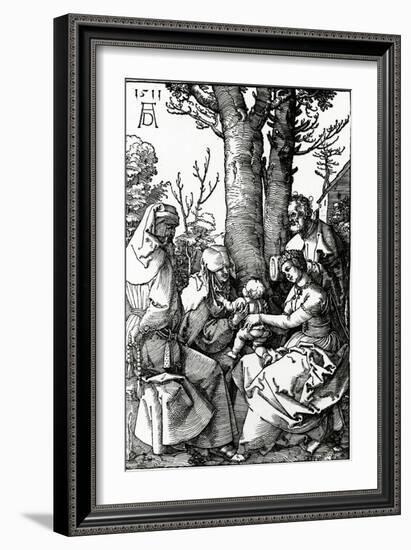 The Holy Family with St. Anne and St. Joachim, 1511 (Woodcut)-Albrecht Dürer-Framed Giclee Print