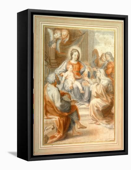 The Holy Family with St. Anne, Attended by Angels and Cherubim-Pietro da Pietri-Framed Premier Image Canvas