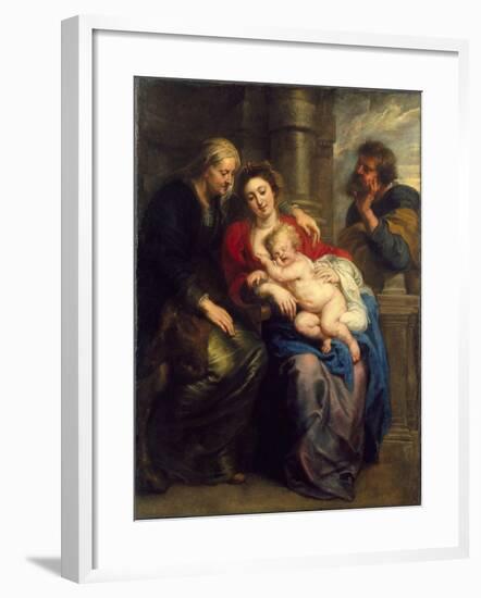 The Holy Family with St. Anne, c.1630-1635-Peter Paul Rubens-Framed Giclee Print