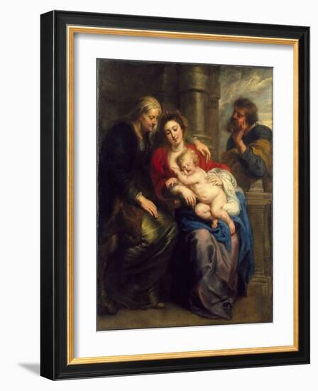 The Holy Family with St. Anne, c.1630-1635-Peter Paul Rubens-Framed Giclee Print