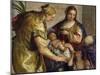 The Holy Family with St. Barbara, c.1550-Paolo Veronese-Mounted Giclee Print