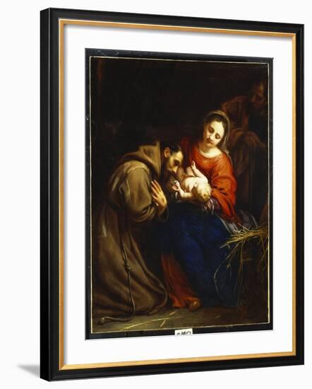 The Holy Family with St. Francis, 1665-Jacob Van Oost-Framed Giclee Print