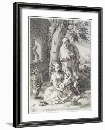 The Holy Family with St. John, 1593-Hendrik Goltzius-Framed Giclee Print