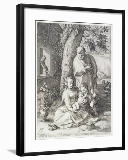 The Holy Family with St. John, 1593-Hendrik Goltzius-Framed Giclee Print