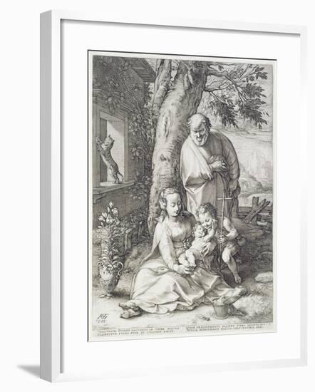 The Holy Family with St. John, 1593-Hendrik Goltzius-Framed Giclee Print