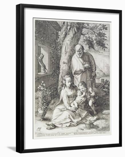 The Holy Family with St. John, 1593-Hendrik Goltzius-Framed Giclee Print