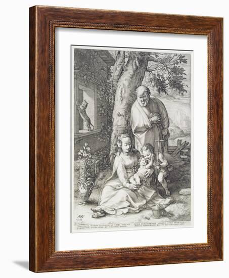 The Holy Family with St. John, 1593-Hendrik Goltzius-Framed Giclee Print