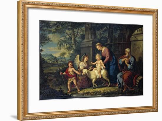 The Holy Family with St John the Baptist, Lattanzio Querena-null-Framed Giclee Print