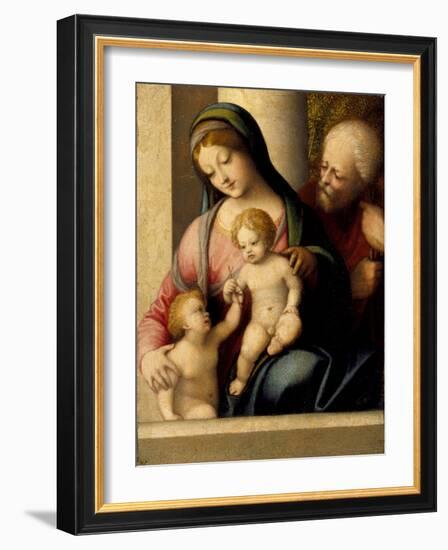 The Holy Family with the Infant Saint John the Baptist, c.1515-Correggio-Framed Giclee Print