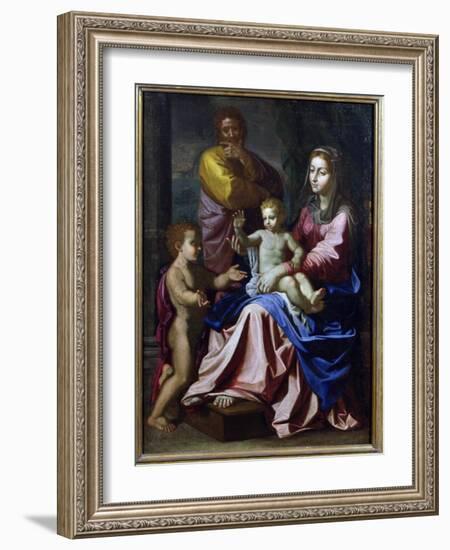 The Holy Family with the Infant St. John, 1660-Nicolas Poussin-Framed Giclee Print