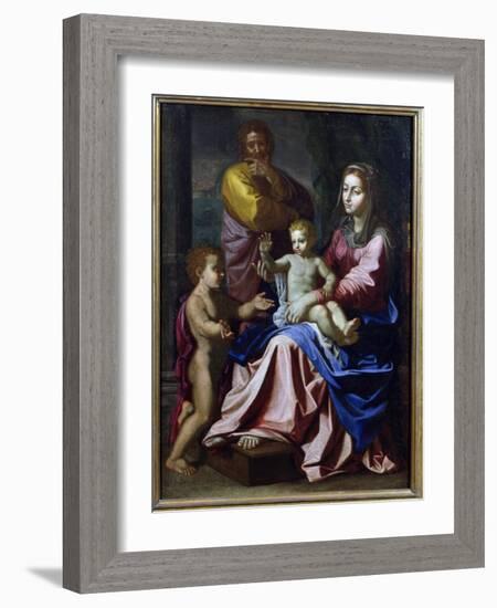 The Holy Family with the Infant St. John, 1660-Nicolas Poussin-Framed Giclee Print