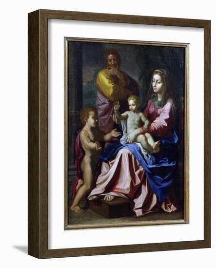 The Holy Family with the Infant St. John, 1660-Nicolas Poussin-Framed Giclee Print