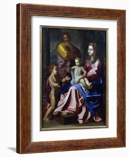 The Holy Family with the Infant St. John, 1660-Nicolas Poussin-Framed Giclee Print