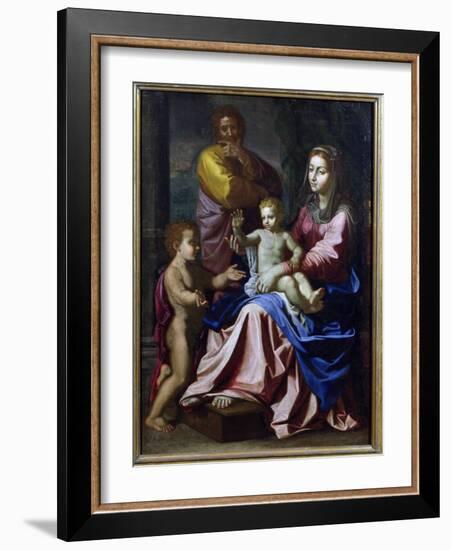 The Holy Family with the Infant St. John, 1660-Nicolas Poussin-Framed Giclee Print