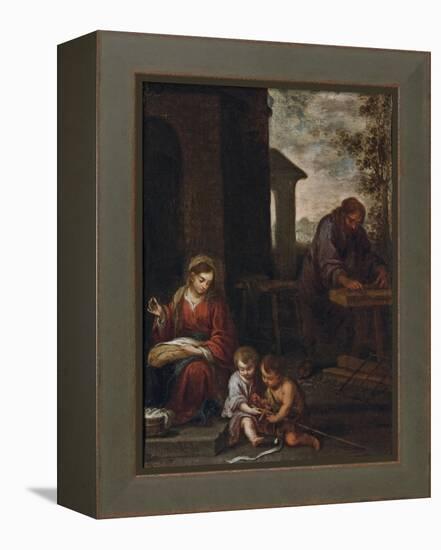 The Holy Family with the Infant St. John the Baptist, 1660-70-Bartolome Esteban Murillo-Framed Premier Image Canvas