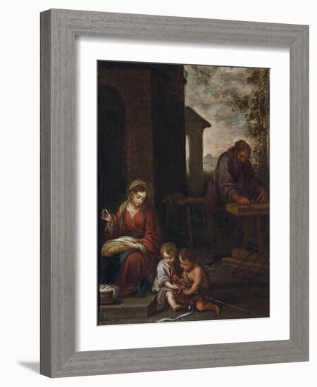 The Holy Family with the Infant St. John the Baptist, 1660-70-Bartolome Esteban Murillo-Framed Giclee Print