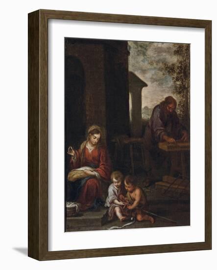 The Holy Family with the Infant St. John the Baptist, 1660-70-Bartolome Esteban Murillo-Framed Giclee Print