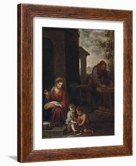 The Holy Family with the Infant St. John the Baptist, 1660-70-Bartolome Esteban Murillo-Framed Giclee Print