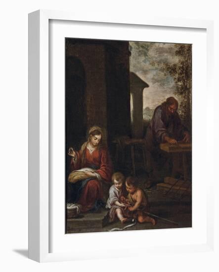 The Holy Family with the Infant St. John the Baptist, 1660-70-Bartolome Esteban Murillo-Framed Giclee Print