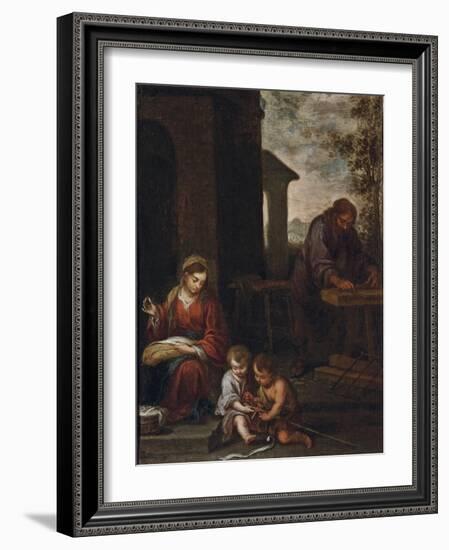 The Holy Family with the Infant St. John the Baptist, 1660-70-Bartolome Esteban Murillo-Framed Giclee Print