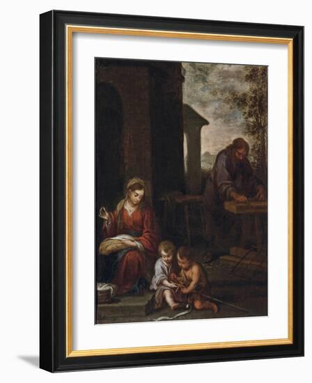 The Holy Family with the Infant St. John the Baptist, 1660-70-Bartolome Esteban Murillo-Framed Giclee Print