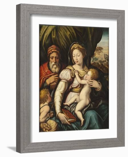 The Holy Family with the Infant St John-Italian School-Framed Giclee Print