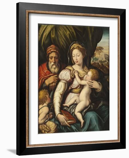 The Holy Family with the Infant St John-Italian School-Framed Giclee Print