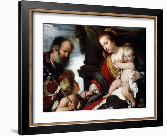 The Holy Family with the Infant St-Bernardo Strozzi-Framed Giclee Print