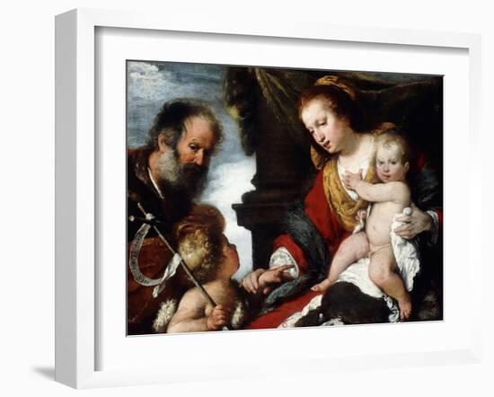 The Holy Family with the Infant St-Bernardo Strozzi-Framed Giclee Print