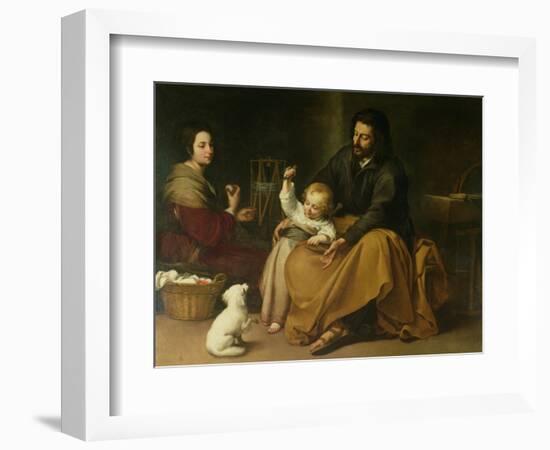 The Holy Family with the Little Bird, circa 1650-Bartolome Esteban Murillo-Framed Giclee Print