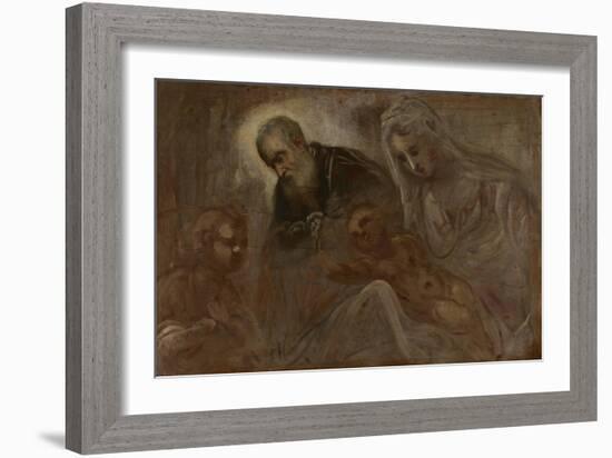 The Holy Family with the Young Saint John the Baptist, 1547-Jacopo Robusti Tintoretto-Framed Giclee Print