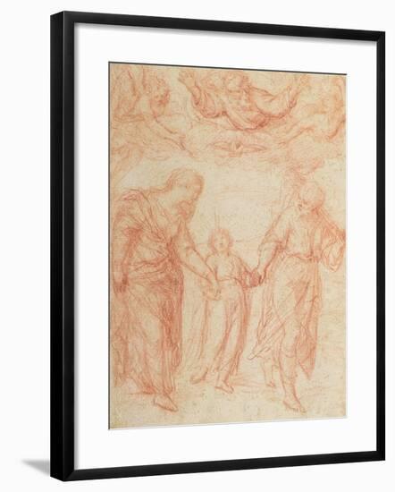 The Holy Family-Simone Cantarini-Framed Giclee Print