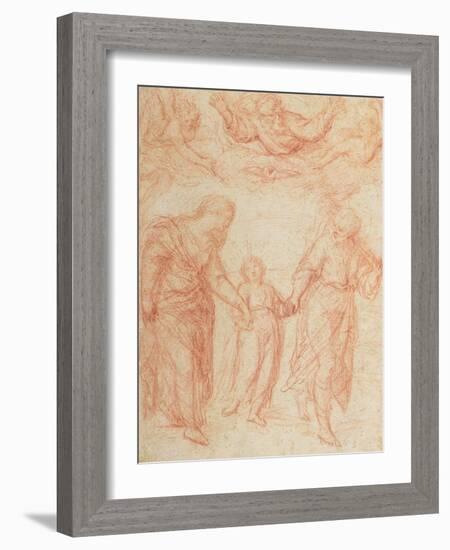 The Holy Family-Simone Cantarini-Framed Giclee Print