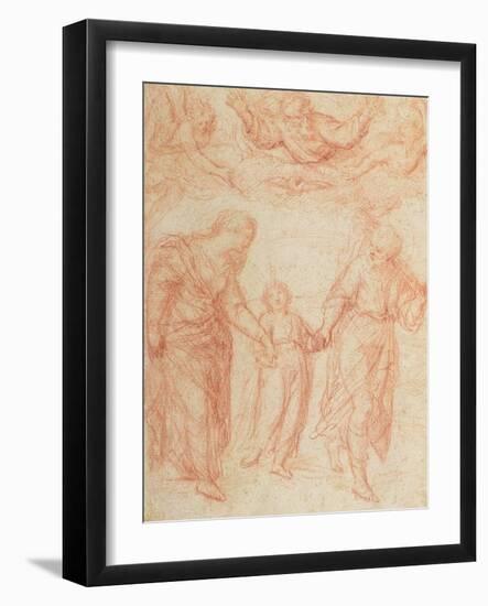 The Holy Family-Simone Cantarini-Framed Giclee Print