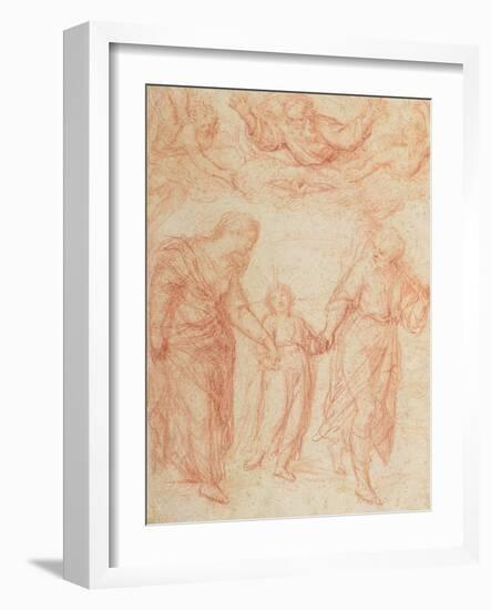 The Holy Family-Simone Cantarini-Framed Giclee Print