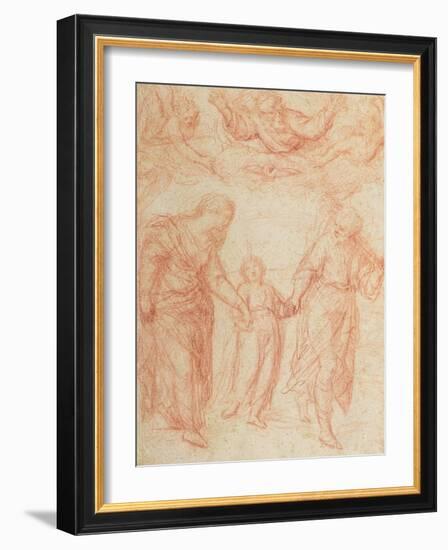 The Holy Family-Simone Cantarini-Framed Giclee Print