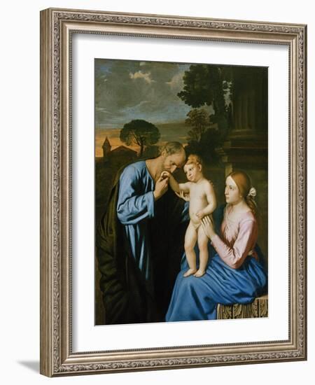 The Holy Family-Giovanni Battista Salvi da Sassoferrato-Framed Giclee Print