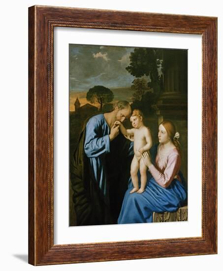 The Holy Family-Giovanni Battista Salvi da Sassoferrato-Framed Giclee Print